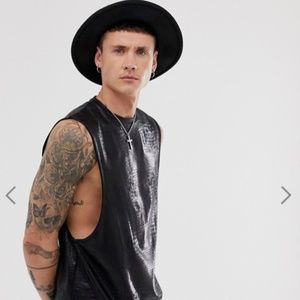 ASOS DESIGN animal print sleeveless t-shirt